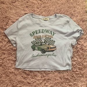 Cropped graphic tee shirt